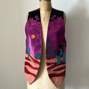 Rare Vintage Western Cowboy Rodeo Suede Vest